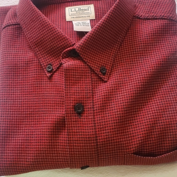L.L. Bean Traditional Fit Flannel Rustic Red Hadth Long Slv Sz XL Shirt - Picture 17 of 17